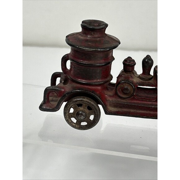 A.C. Williams Cast Iron Steamer Red Fire Pumper Truck Toy Antique READ - Picture 5 of 7